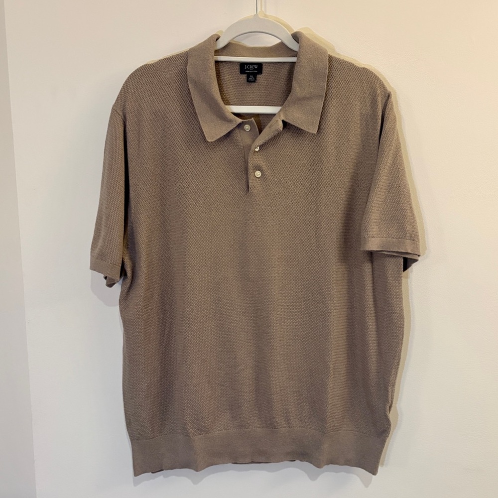 J. Crew Tan Knit Polo